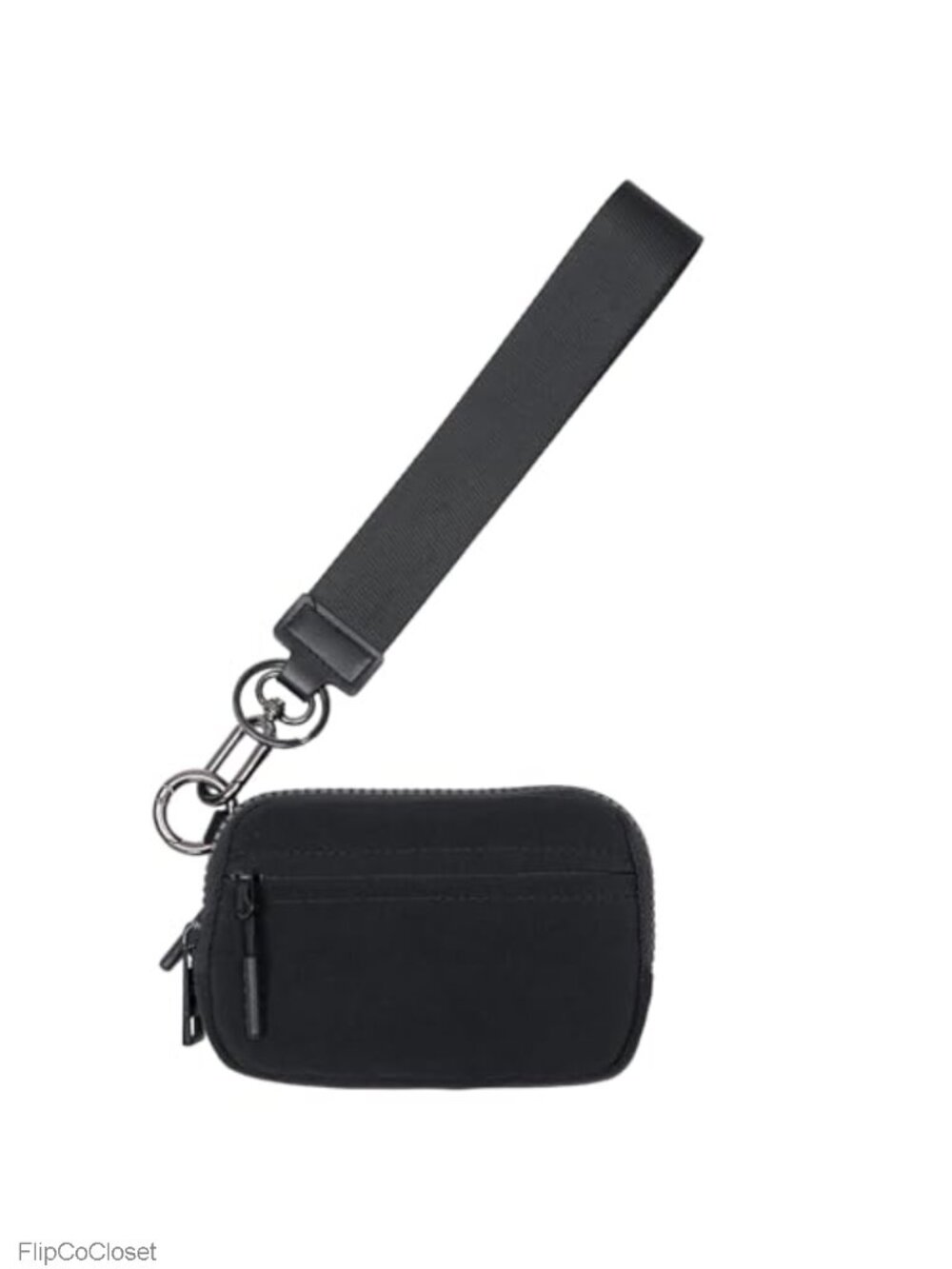 RFID Wristlet Wallet Women Nylon 3-Zip Coin Pouch Keychain ID Window